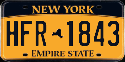 NY license plate HFR1843