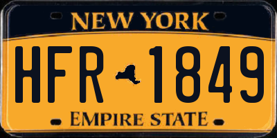 NY license plate HFR1849