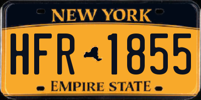 NY license plate HFR1855