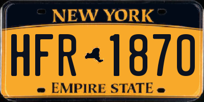 NY license plate HFR1870