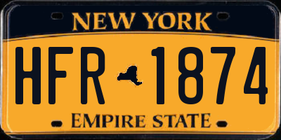 NY license plate HFR1874