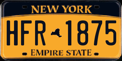 NY license plate HFR1875