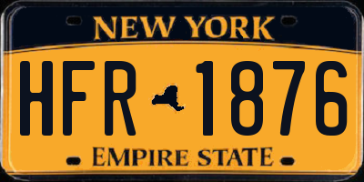 NY license plate HFR1876