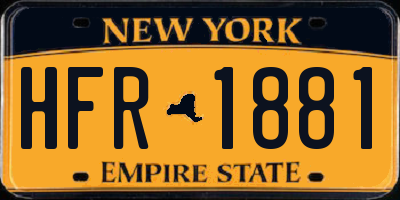 NY license plate HFR1881