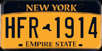 NY license plate HFR1914