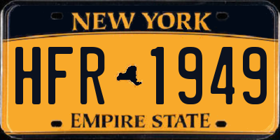 NY license plate HFR1949