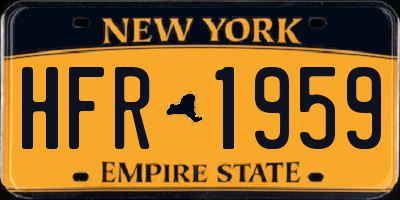 NY license plate HFR1959