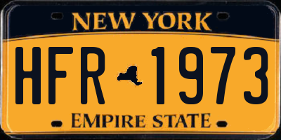 NY license plate HFR1973