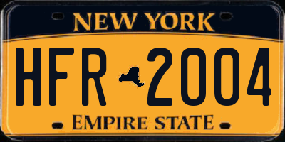 NY license plate HFR2004