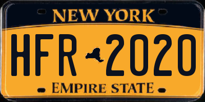 NY license plate HFR2020