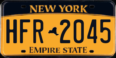 NY license plate HFR2045
