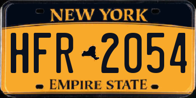 NY license plate HFR2054