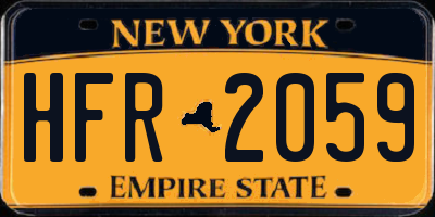 NY license plate HFR2059