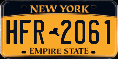NY license plate HFR2061