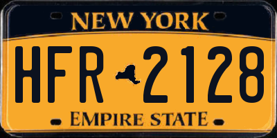 NY license plate HFR2128