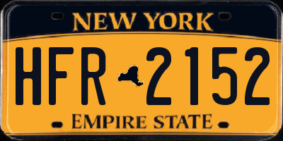 NY license plate HFR2152