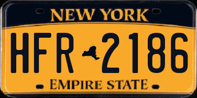 NY license plate HFR2186
