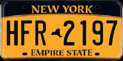 NY license plate HFR2197