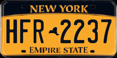 NY license plate HFR2237
