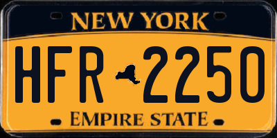 NY license plate HFR2250