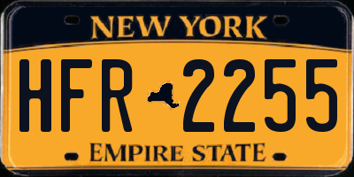 NY license plate HFR2255