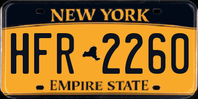 NY license plate HFR2260