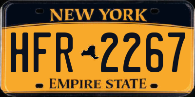 NY license plate HFR2267