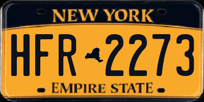 NY license plate HFR2273