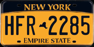 NY license plate HFR2285