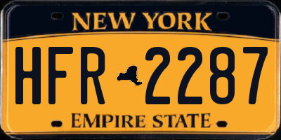 NY license plate HFR2287