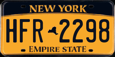 NY license plate HFR2298