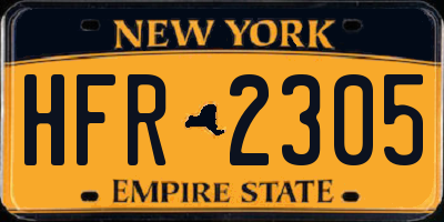 NY license plate HFR2305