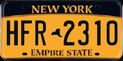 NY license plate HFR2310