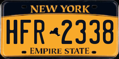 NY license plate HFR2338
