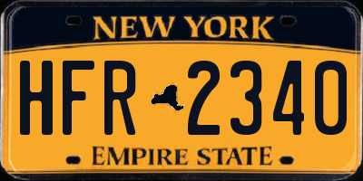 NY license plate HFR2340