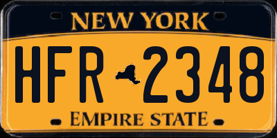 NY license plate HFR2348