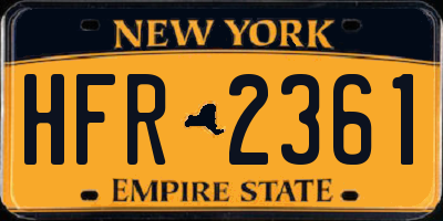 NY license plate HFR2361