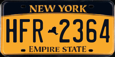 NY license plate HFR2364