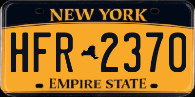 NY license plate HFR2370