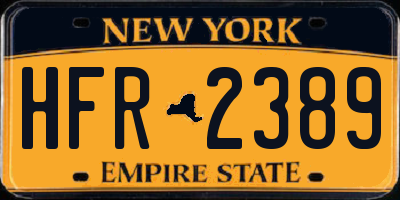 NY license plate HFR2389