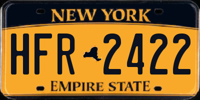 NY license plate HFR2422
