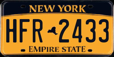 NY license plate HFR2433