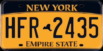 NY license plate HFR2435