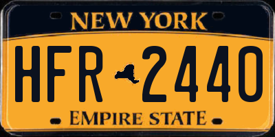 NY license plate HFR2440