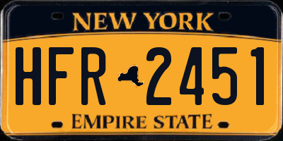 NY license plate HFR2451