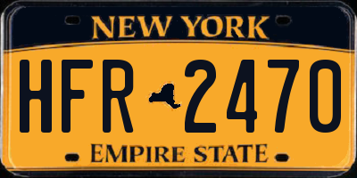 NY license plate HFR2470
