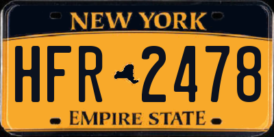 NY license plate HFR2478