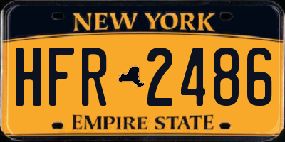 NY license plate HFR2486