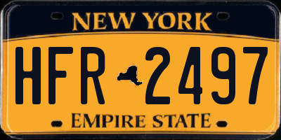 NY license plate HFR2497