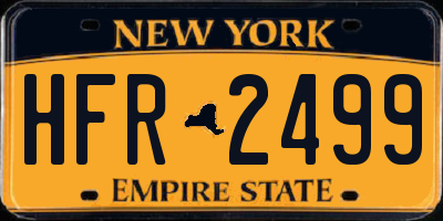 NY license plate HFR2499
